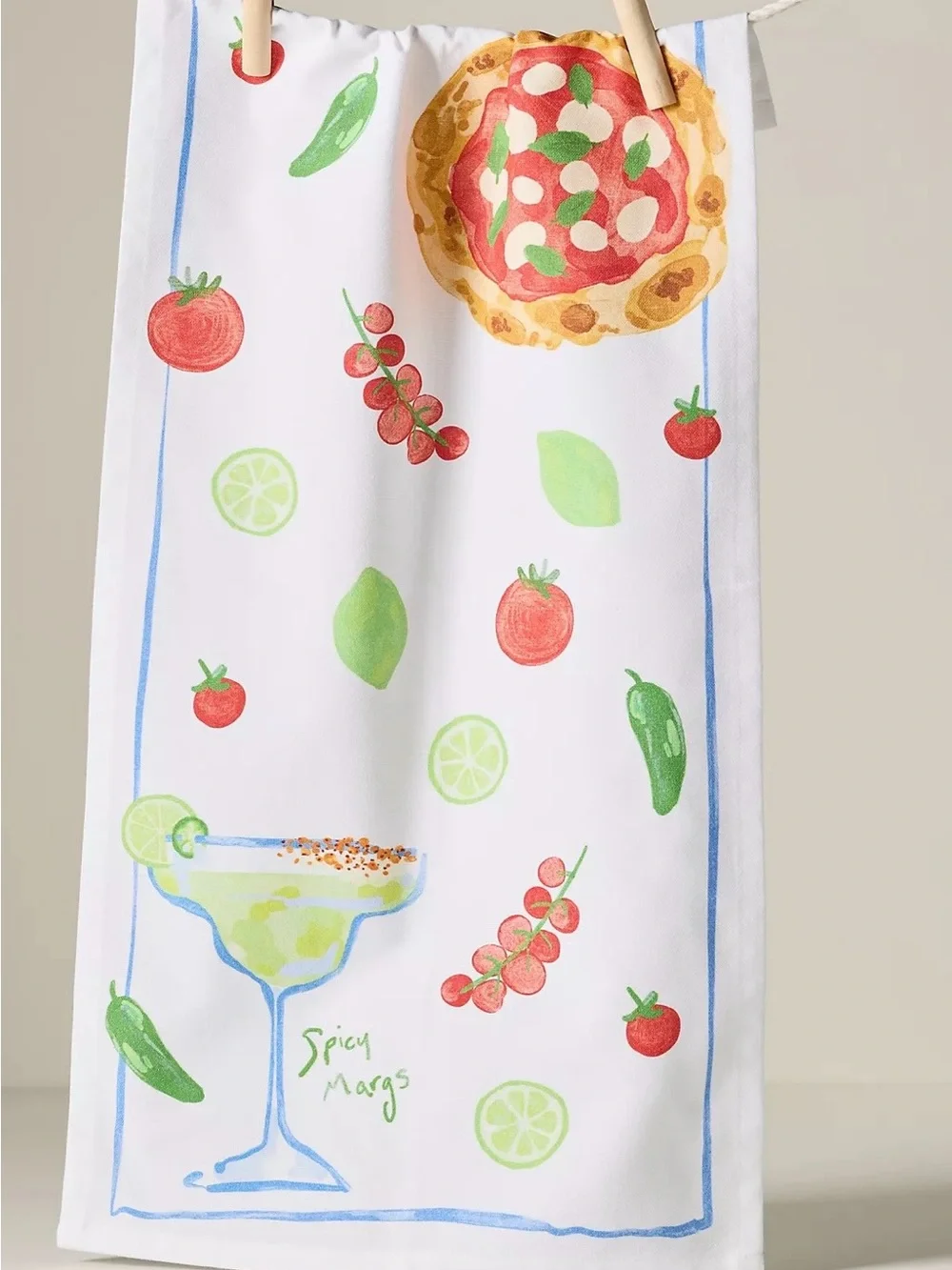 Anthropologie Spicy Margs Bar Dish Towel NWT 12x24